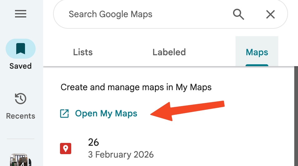 Open My Maps Button